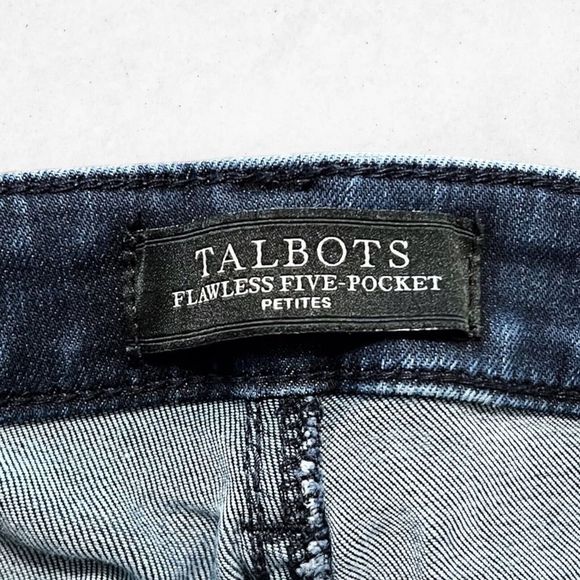 Talbots Flawless Five-Pocket Jean Women 4P Slim Ankle Curvy Dark Wash Blue Denim - Picture 4 of 11